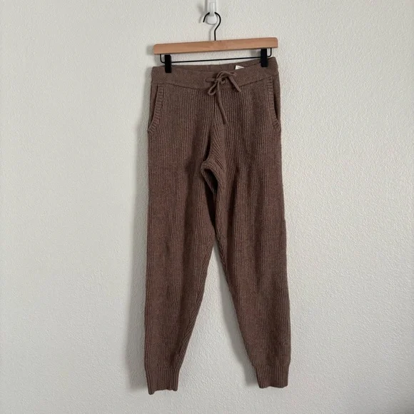 Haven Well Within Women's Size Small Brown Organic Cotton Blend Ribbed Joggers - Picture 2 of 7